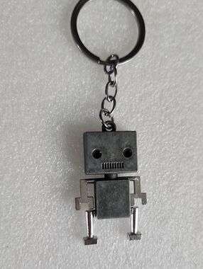Gunmetal Robot Keychain Charm